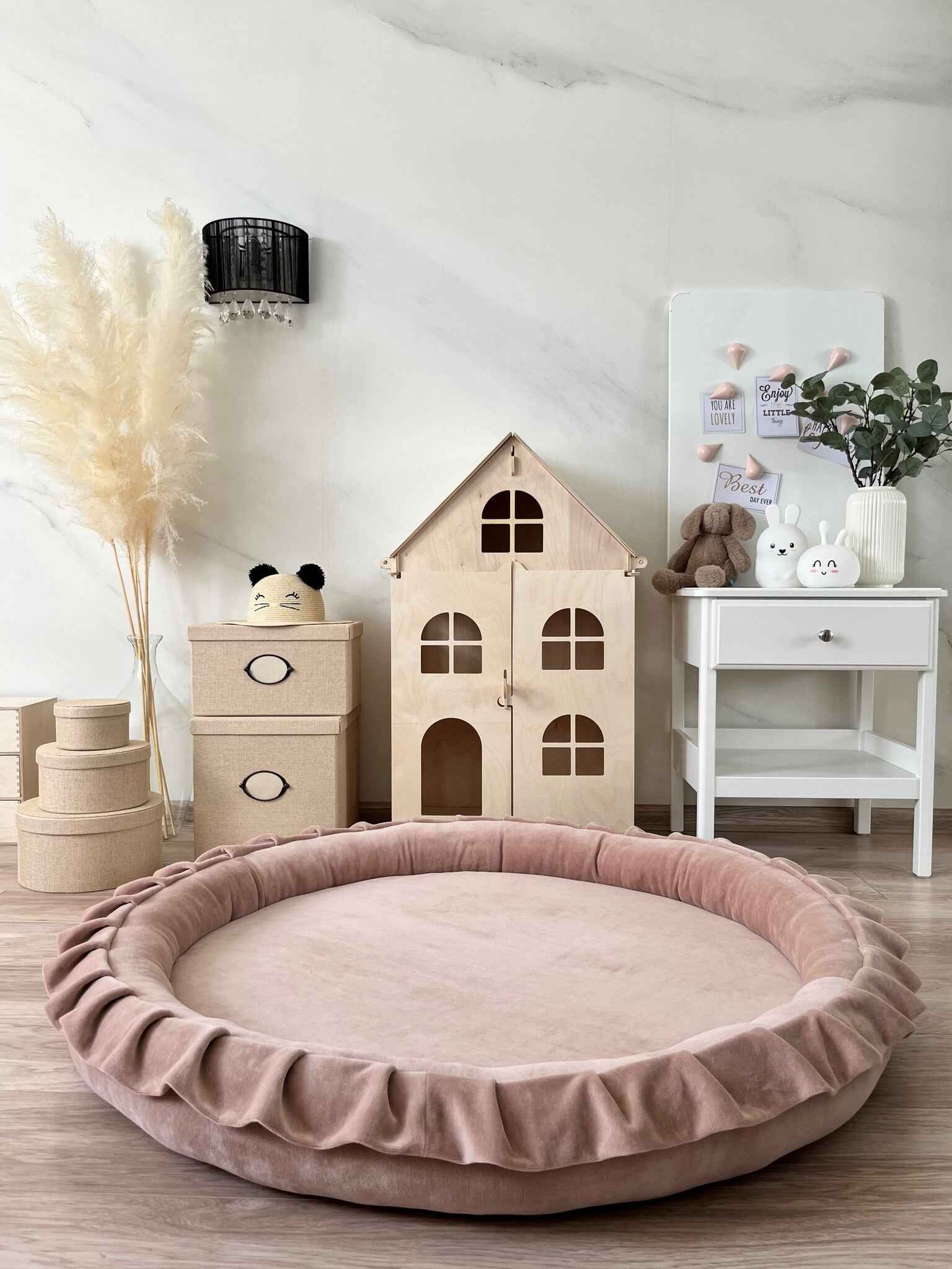 Moje | Speelnest Soft Velvet  - Dark Beige