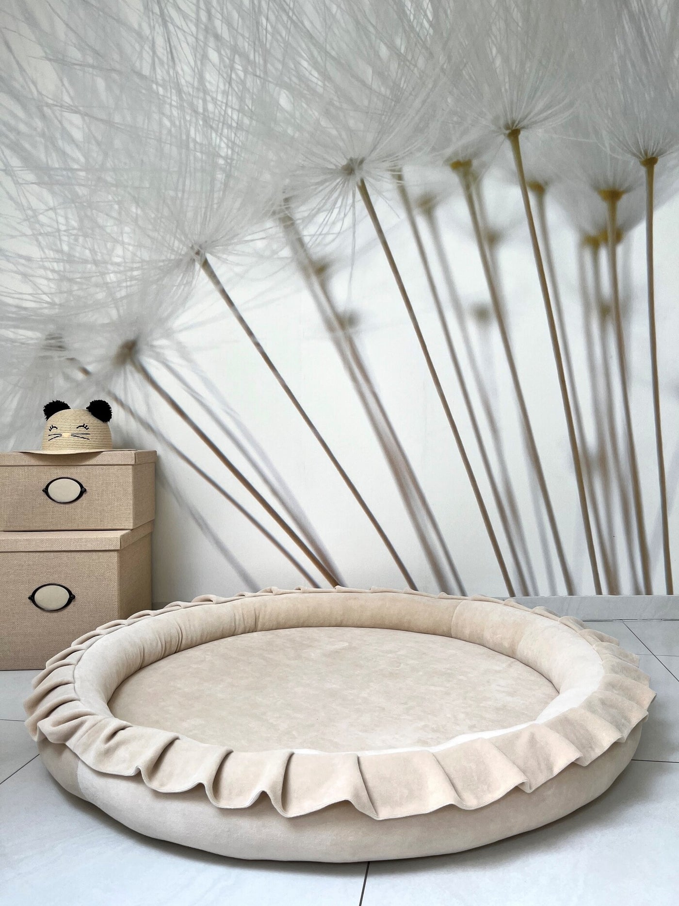 Moje | Speelnest Soft Velvet  - Ecru
