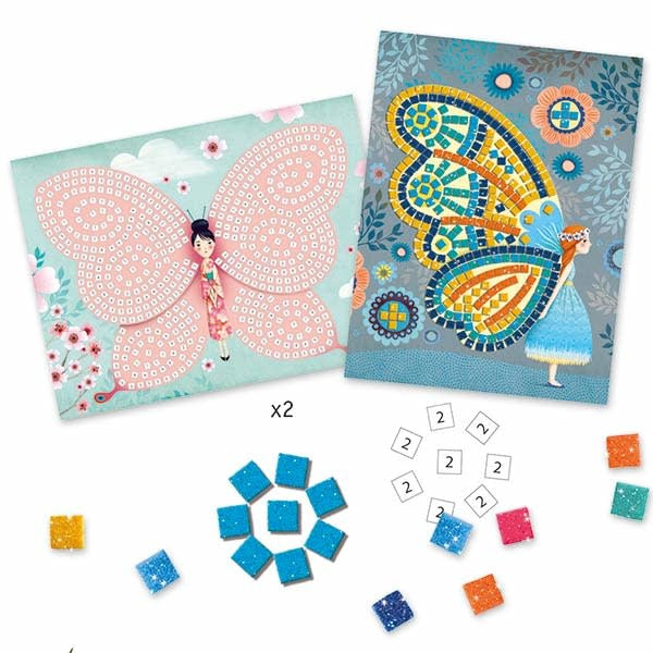 Mozaïek - vlinders - glitter - Djeco +4 jr