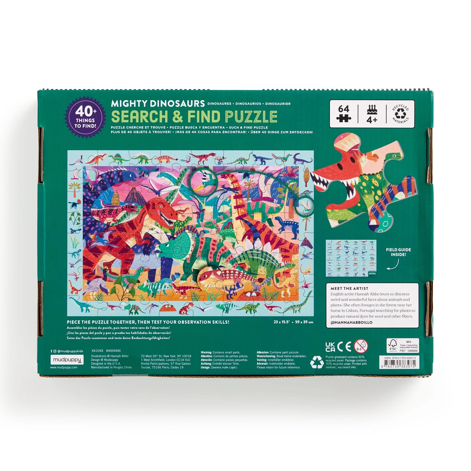 Mudpuppy | Zoek En Vind Puzzel Machtige Dinosaurus 64 Stuks