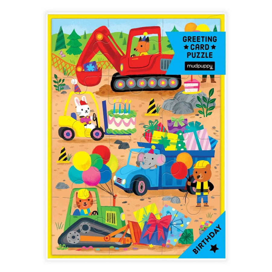 Mudpuppy | Wenskaart Bouwwerf Puzzel