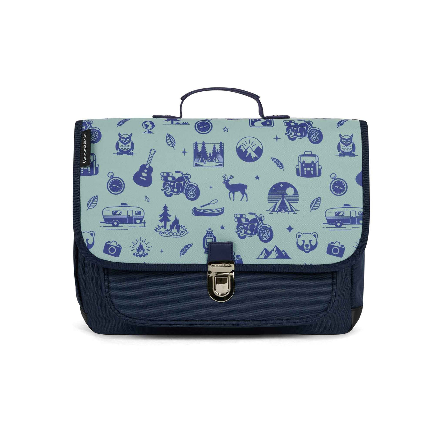 Caramel & Cie | Medium Book Bag Blue Wild Trip