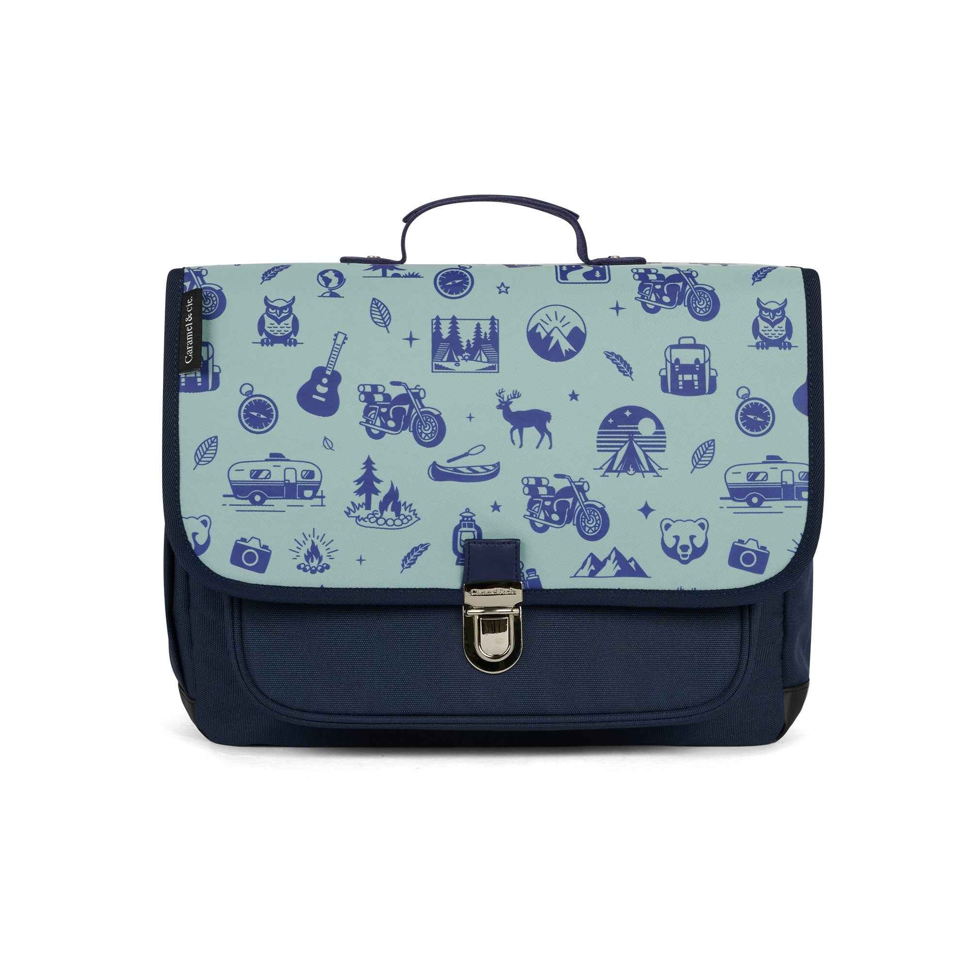 Caramel & Cie | Medium Book Bag Blue Wild Trip