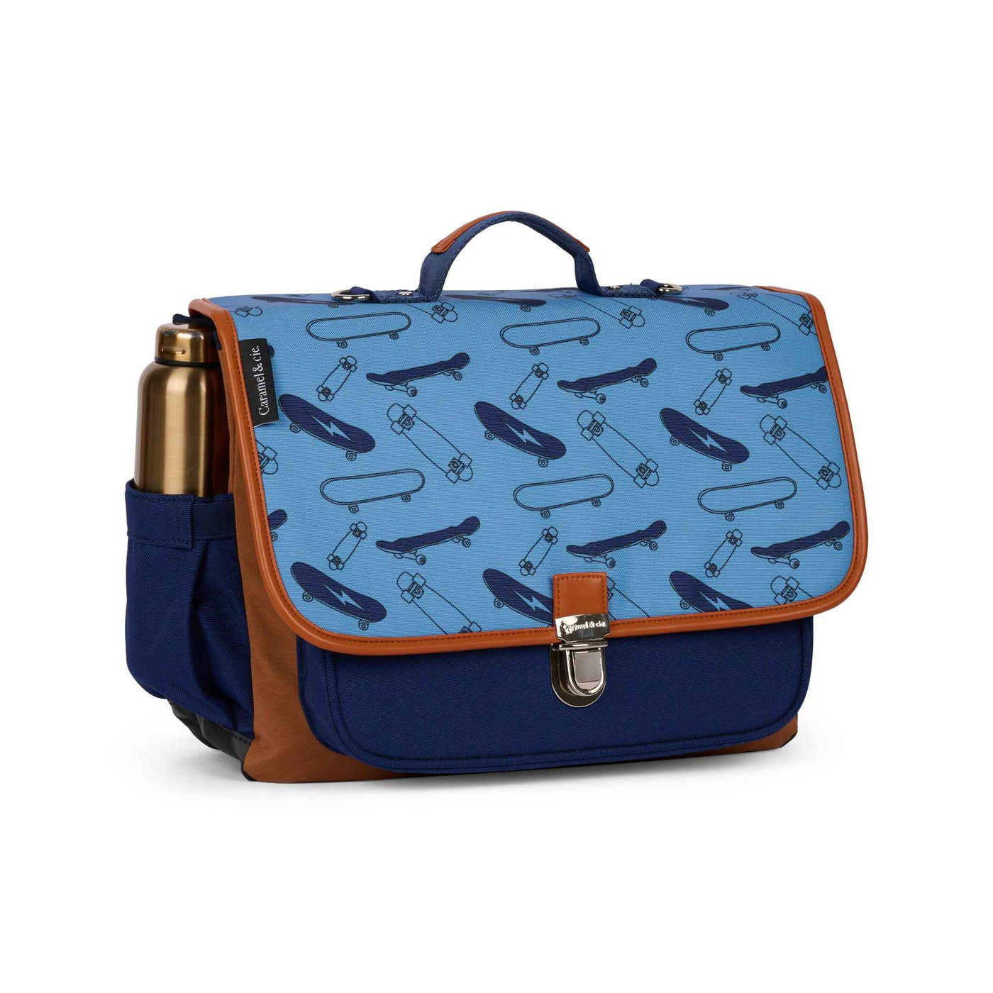 Caramel & Cie | Medium Book Bag Medium Satchel Blue Skate