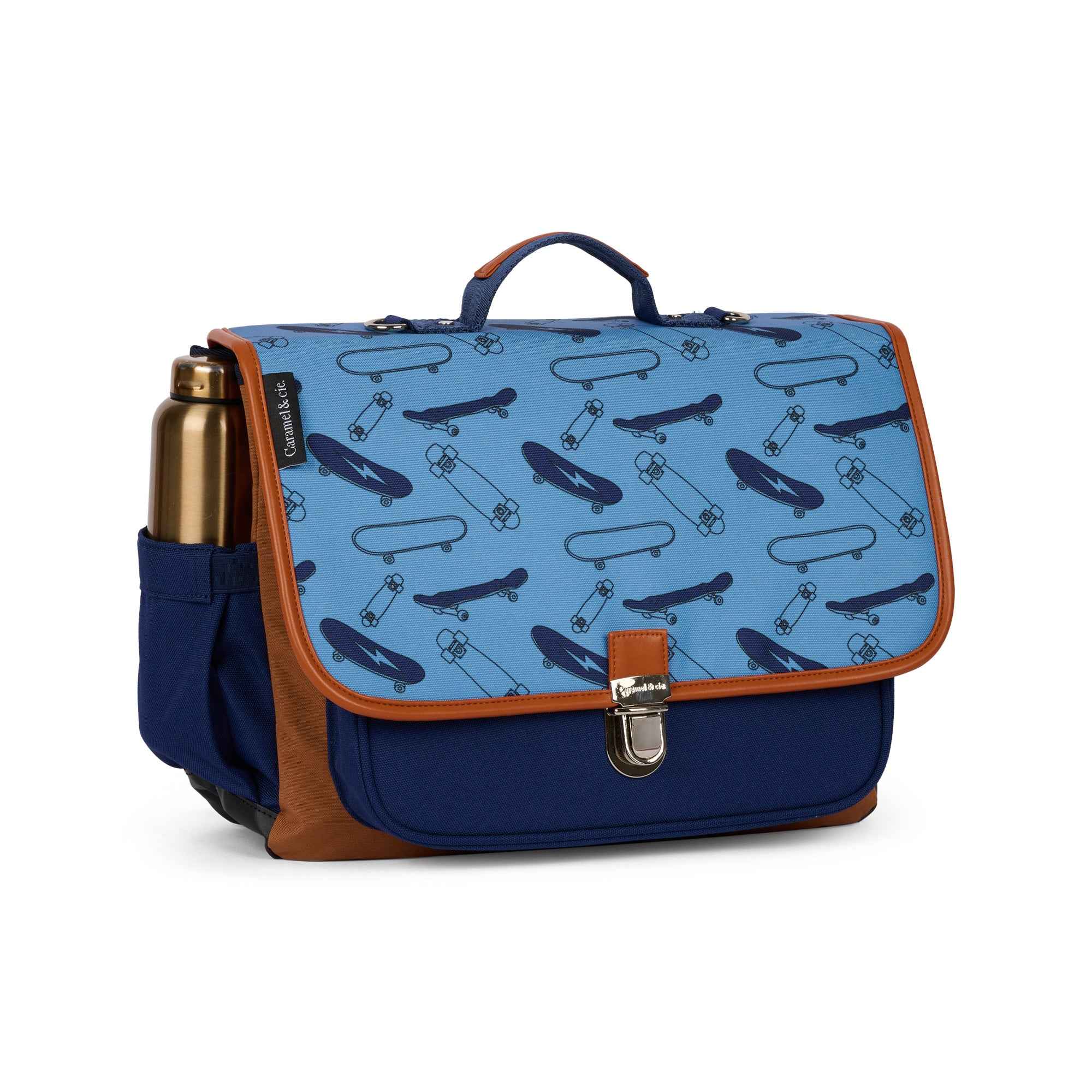 Caramel & Cie | Medium Book Bag Medium Satchel Blue Skate