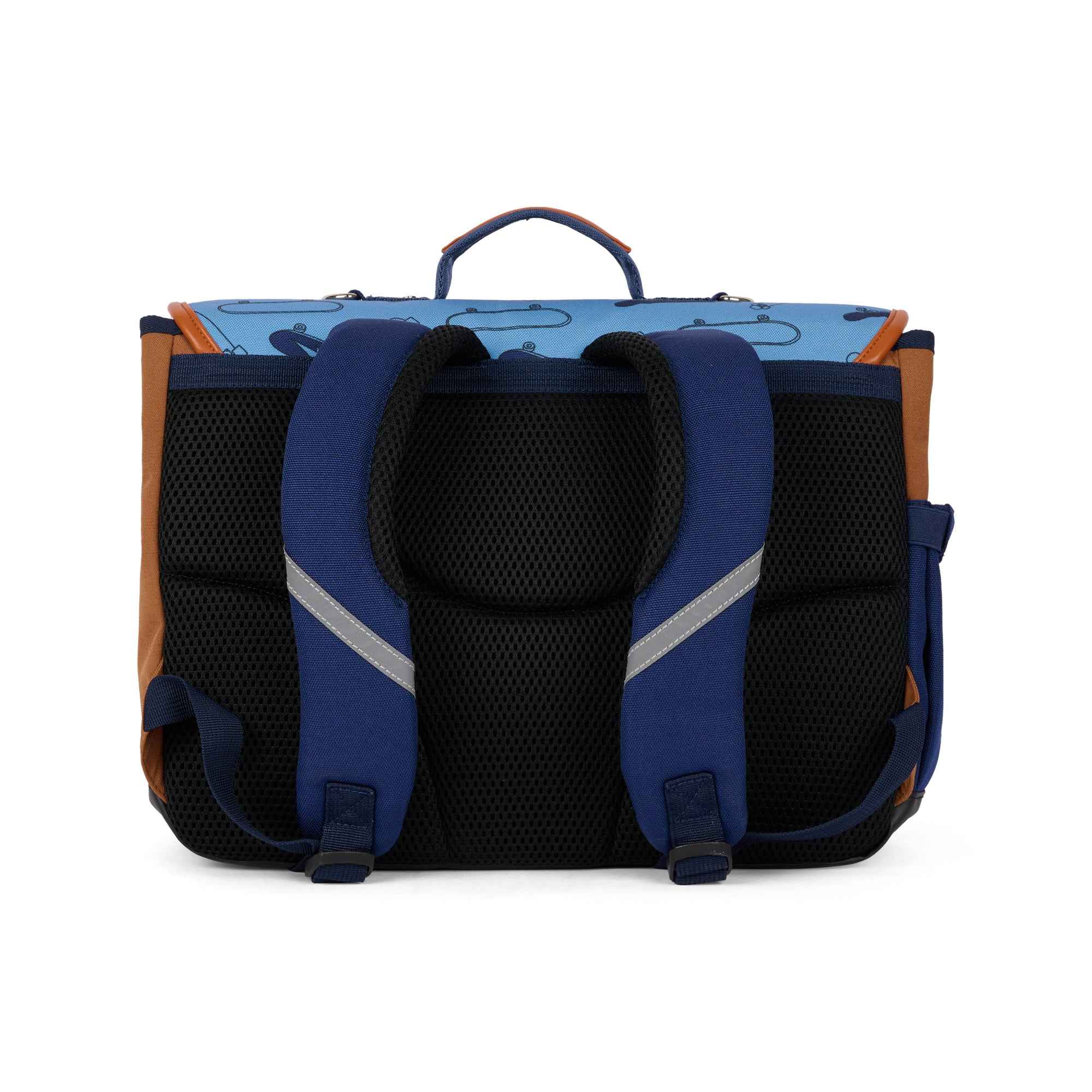 Caramel & Cie | Medium Book Bag, Medium Satchel Blue Skate