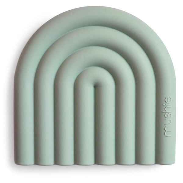 Mushie bijtring Rainbow cambridge blue