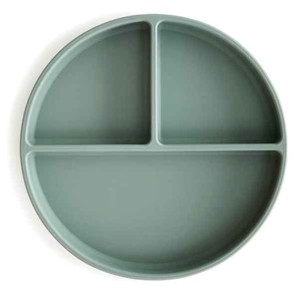 Mushie siliconen bord met zuignap Cambridge blue