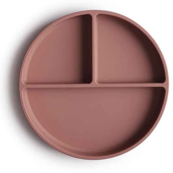 Mushie siliconen bord met zuignap Cloudy Mauve