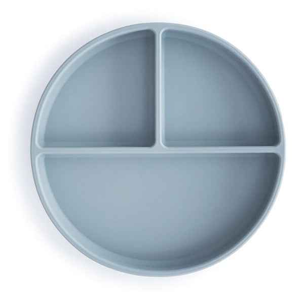 Mushie siliconen bord met zuignap Powder Blue