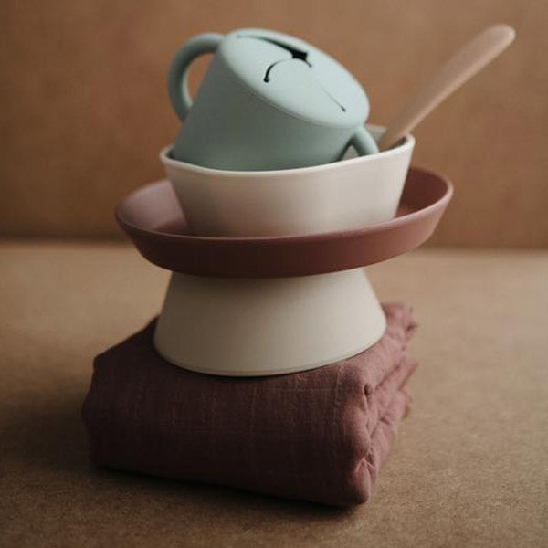Mushie siliconen bord met zuignap Blush