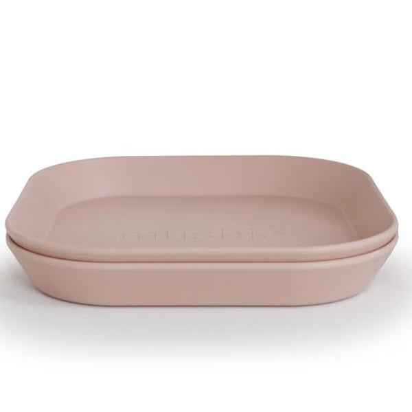 Mushie Square Plates Set of 2 - Blush