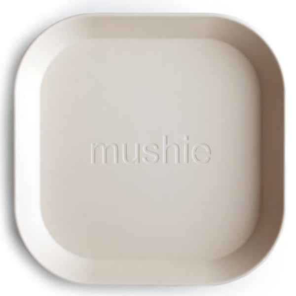 Mushie Square Plates Set of 2 - Ivory