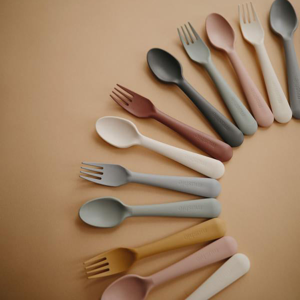 Mushie vork en lepel - Blush