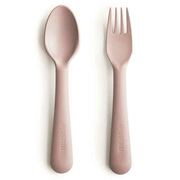 Mushie vork en lepel - Blush