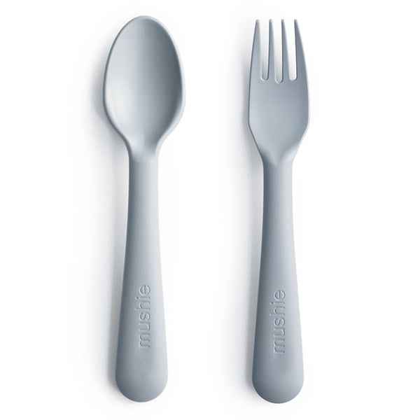 Mushie fork and spoon - Cloud