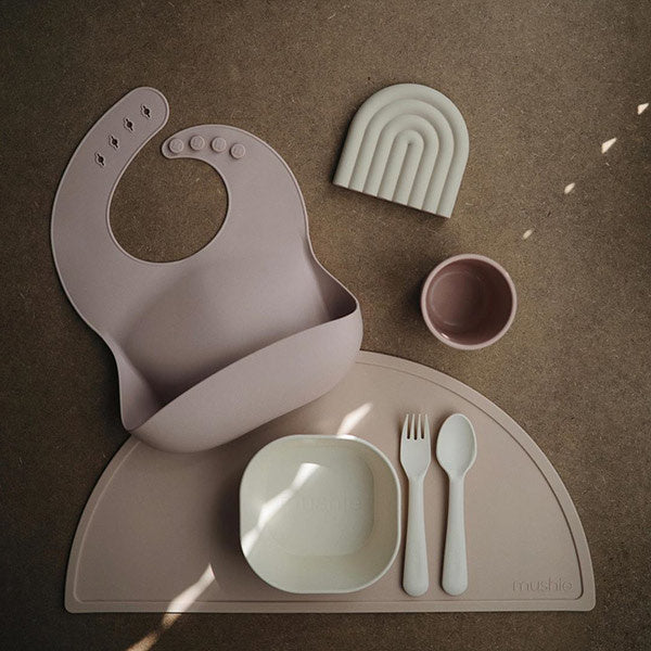 Mushie vork en lepel - Ivory