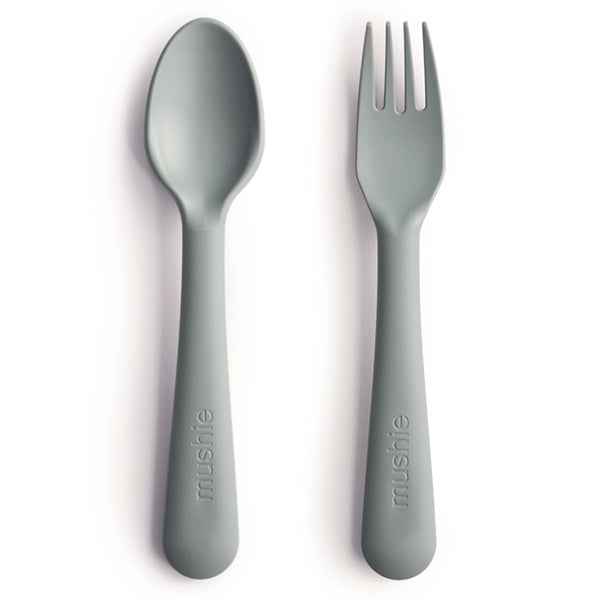 Mushie Fork and Spoon - Sage