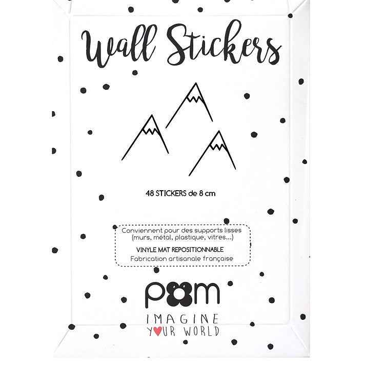 Muurstickers bergen zwart - PÃ¶m Le Bonhomme