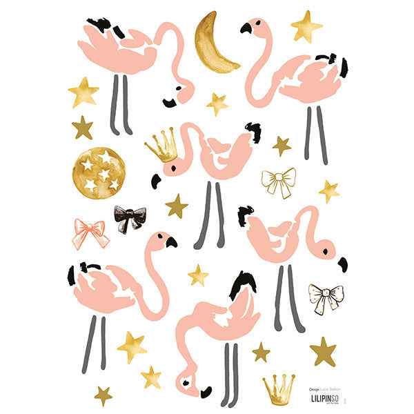 Muurstickers Flamingo mini's roze - Lilipinso