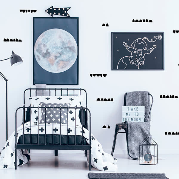 Muurstickers halve cirkels zwart - PÃ¶m Le Bonhomme - set 84 stickers