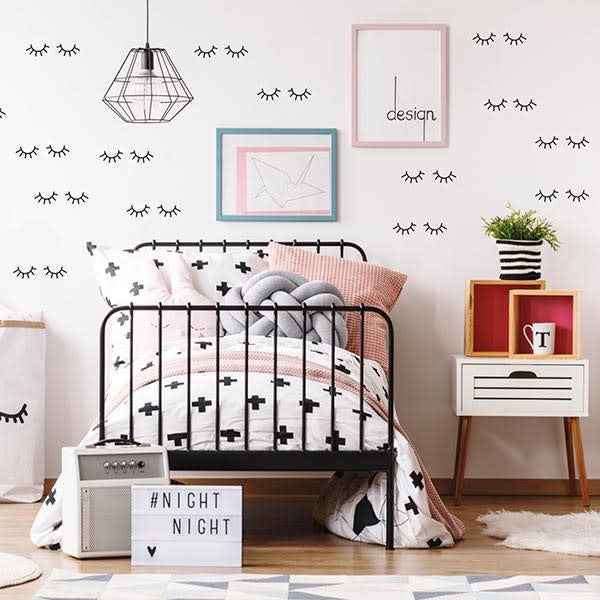 Muurstickers mini wimpers zwart - PÃ¶m Le Bonhomme - set 72 stickers