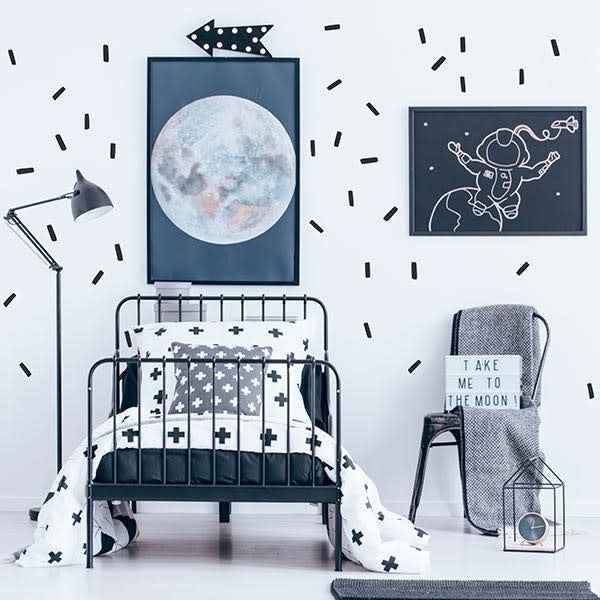 Black wall sticker sticks - PÃ¶m Le Bonhomme - set of 60 stickers