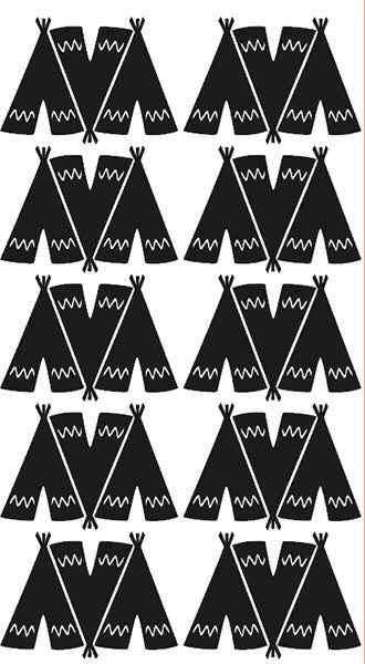 Muurstickers tipi zwart - PÃ¶m Le Bonhomme - set 30 stickers
