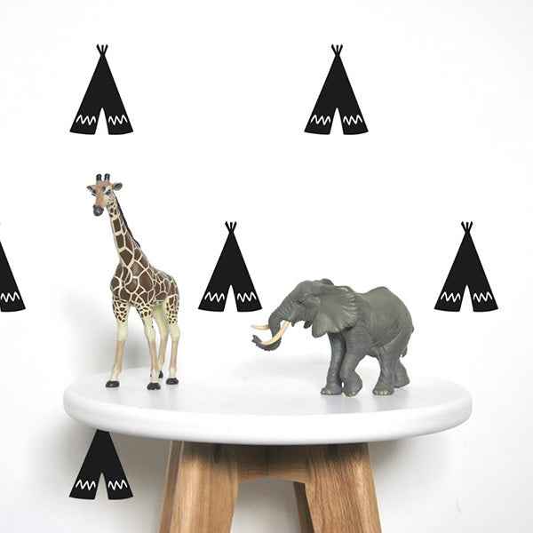 Black teepee wall decals - Pöm Le Bonhomme - set of 30 stickers