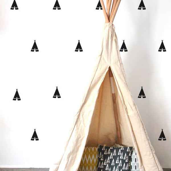 Black teepee wall decals - Pöm Le Bonhomme - set of 30 stickers