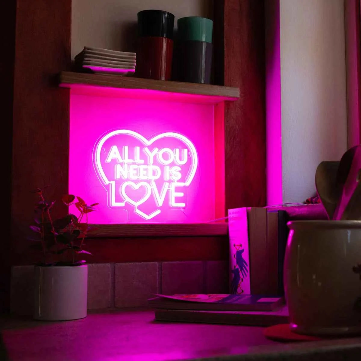 Legami | Neon Effect LED Lamp - All You Need is Love - It's a Sign