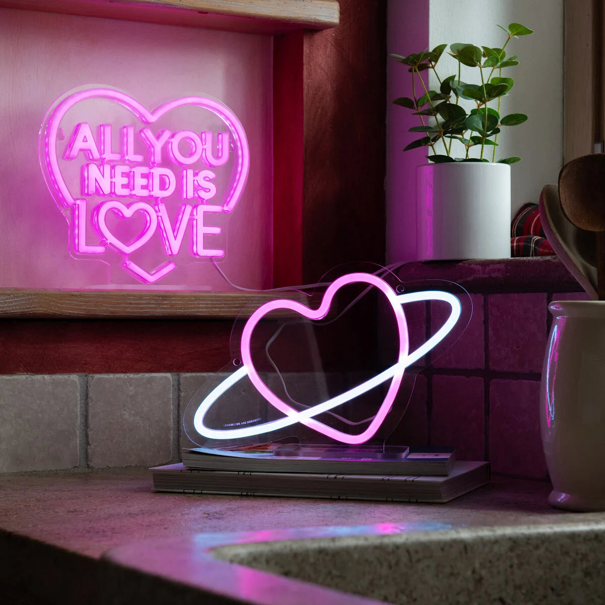 Legami | Neon Effect Led Lamp - All You Need is Love - It's a Sign