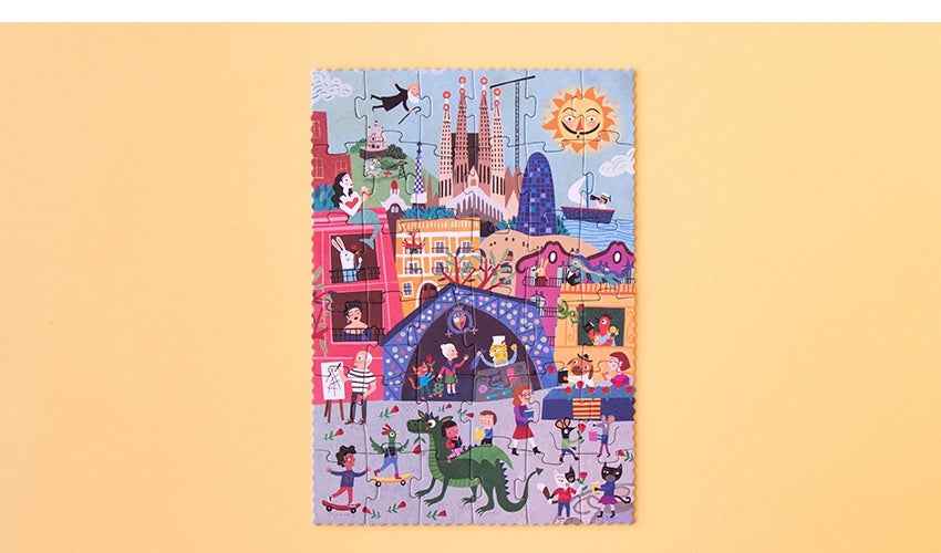Londji Reversible Puzzle Night and Day in Barcelona, 36 pieces