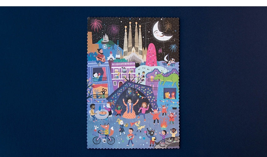 Londji | Omkeerbare Puzzel Night and Day in Barcelona 36 stuks