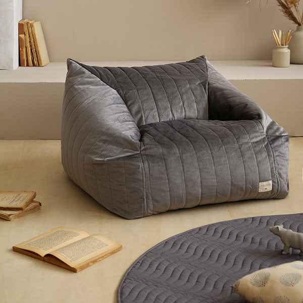 Nobodinoz Chelsea Velvet zitzak Slate Grey