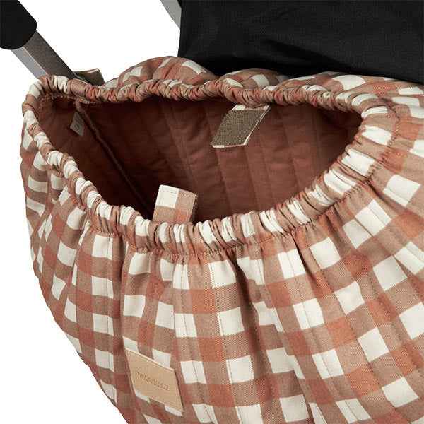 Nobodinoz stroller bag Terracotta Checks