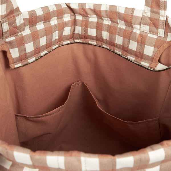Nobodinoz Terracotta Checks Shoulder Bag