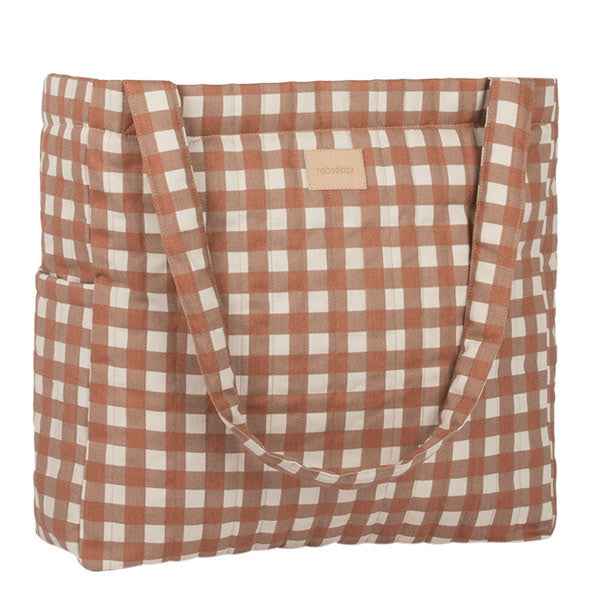 Nobodinoz Terracotta Checks Shoulder Bag