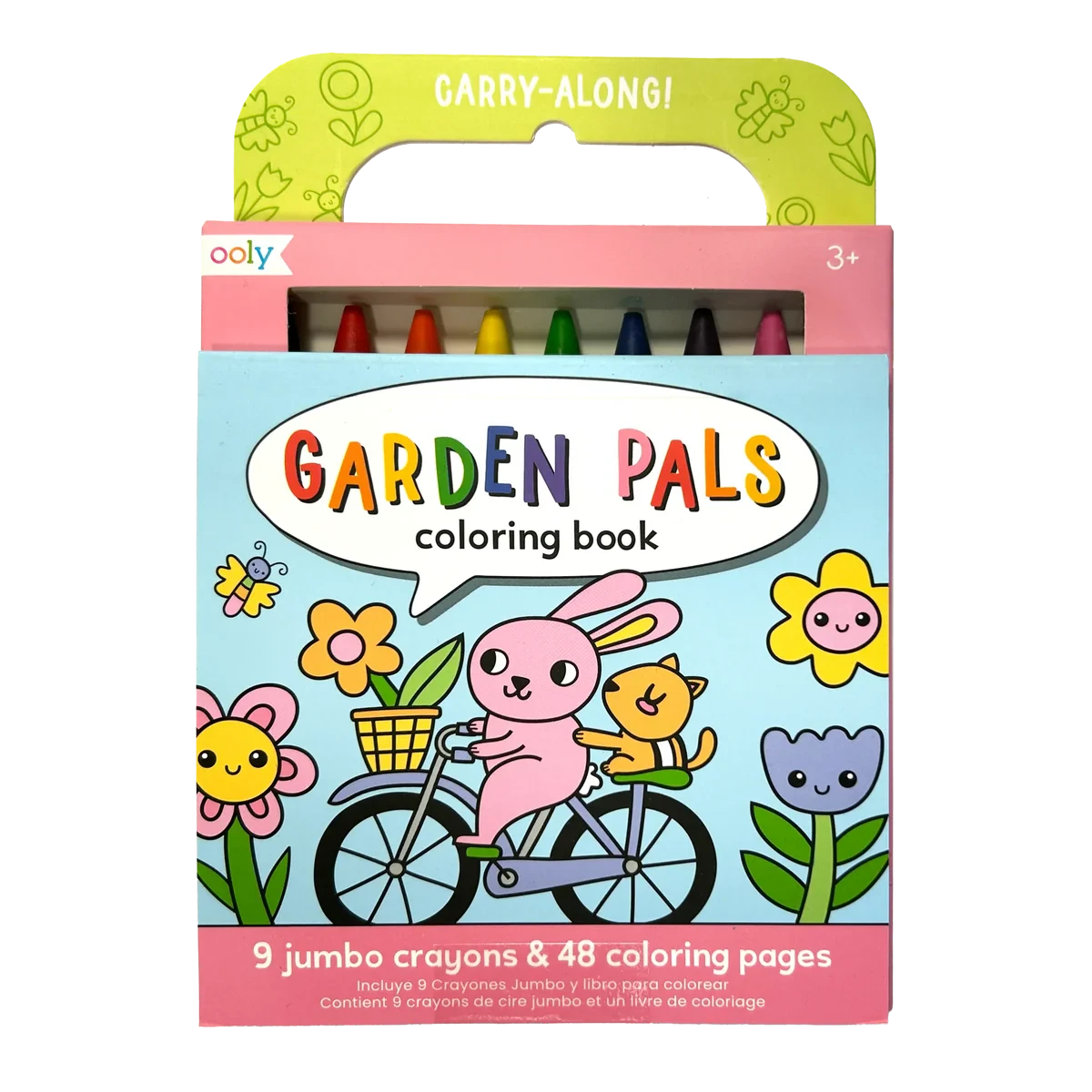 Ooly | Carry Along! Kleurboek en waskrijtjesset Garden Pals Set Van 9 Krijtjes