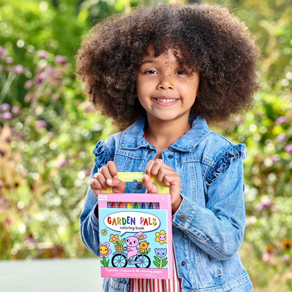 Ooly | Carry Along! Kleurboek en waskrijtjesset Garden Pals Set Van 9 Krijtjes