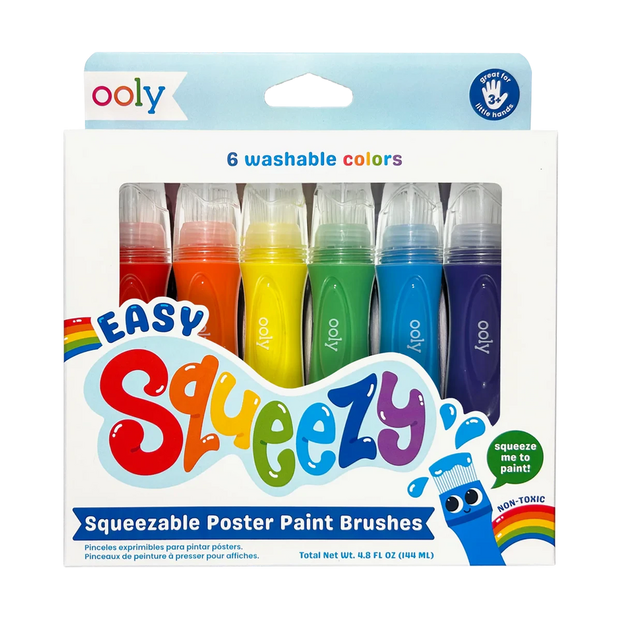Ooly | Easy Squeezy Knijpbare Posterverfkwasten Set Van 6