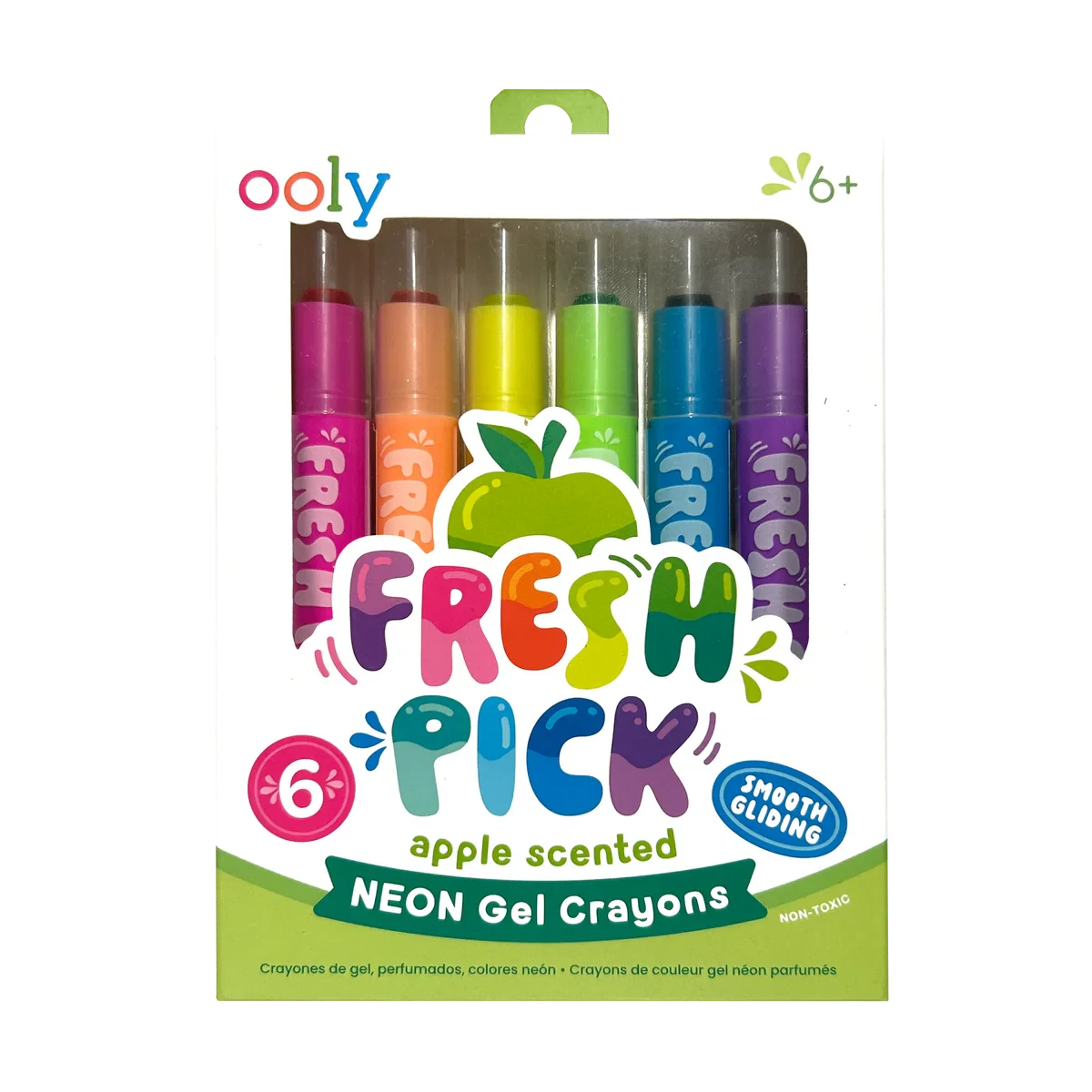 Ooly | Fresh Pick Neon Gelkleurpotloden Met Appelgeur Set Van 6