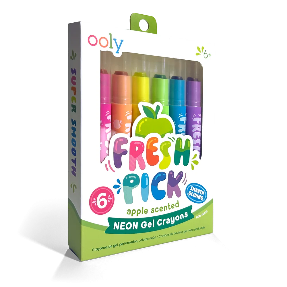 Ooly | Fresh Pick Neon Gelkleurpotloden Met Appelgeur Set Van 6