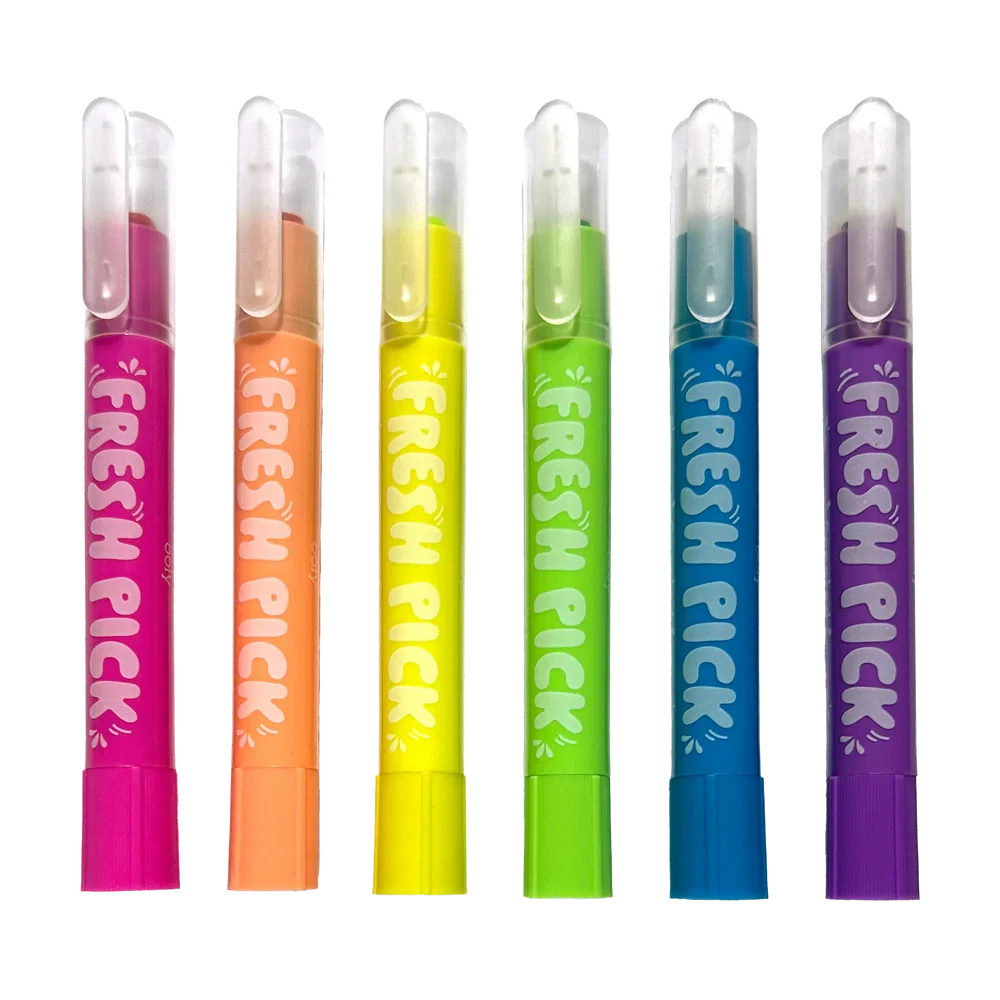 Ooly | Fresh Pick Neon Gelkleurpotloden Met Appelgeur Set Van 6