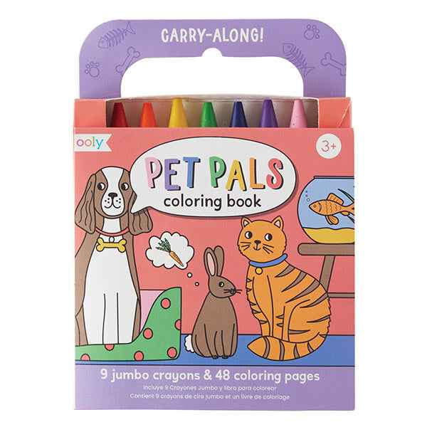 Ooly | Carry Along! Kleurboek En Kleurpotloden Set  Huisdiervrienden  Set Van 9 Krijtjes