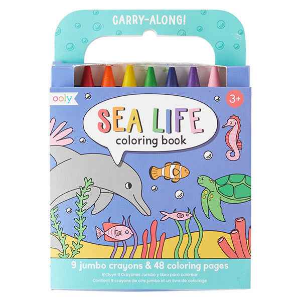 Ooly | Carry Along! Kleurboek En Kleurpotloden Set Zeeleven Set Van 9 Krijtjes