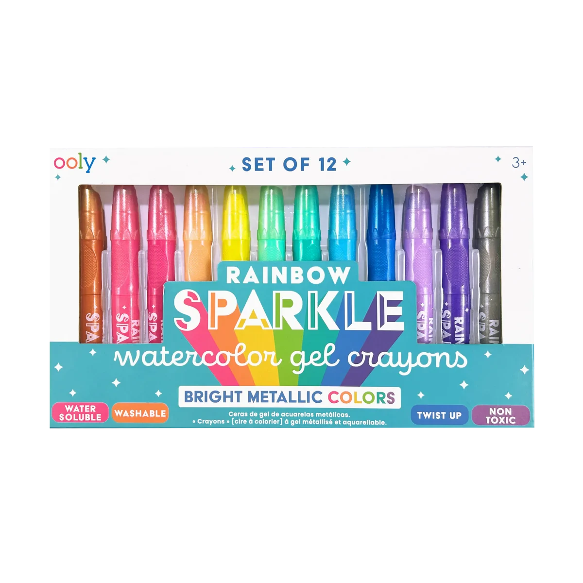 Ooly | Rainbow Sparkle Metallic Waterverf Gelkrijtjes Set Van 12