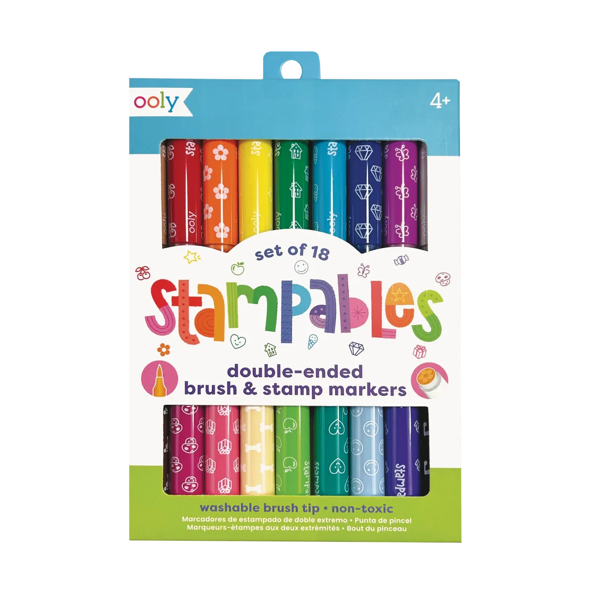Ooly | Stampables Dubbelzijdige Stempel En Penseelmarkers Set Van 18