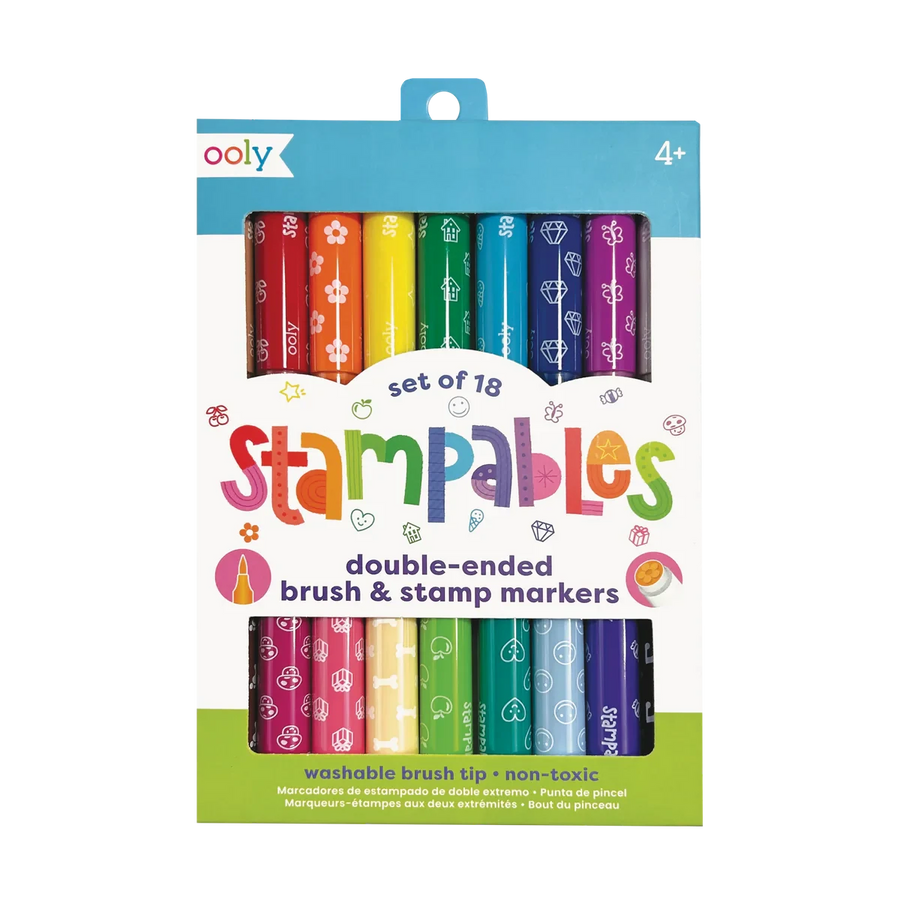 Ooly | Stampables Dubbelzijdige Stempel En Penseelmarkers Set Van 18