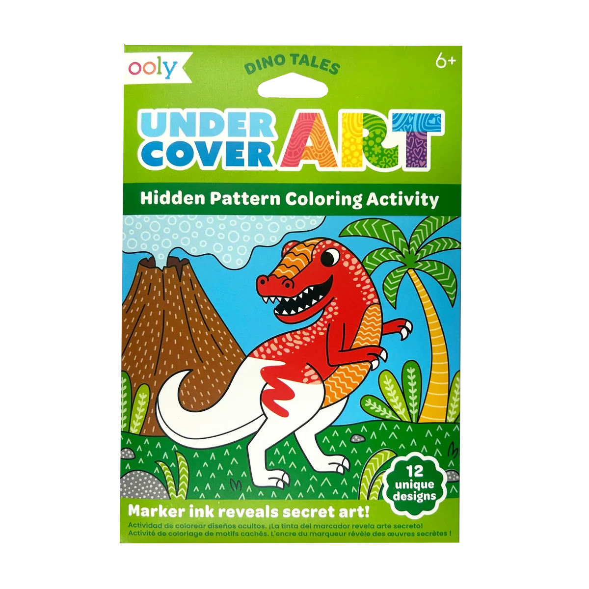 Ooly | Undercover Art Verborgen Patroon Kleurkaarten Dinoverhalen